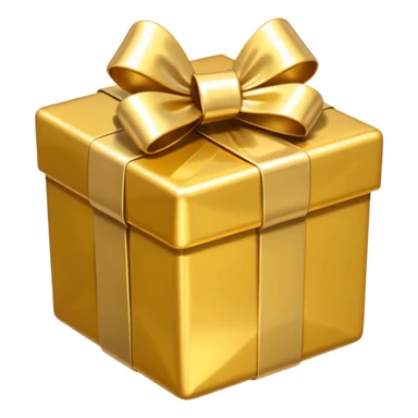 golden present with golden bow sticker