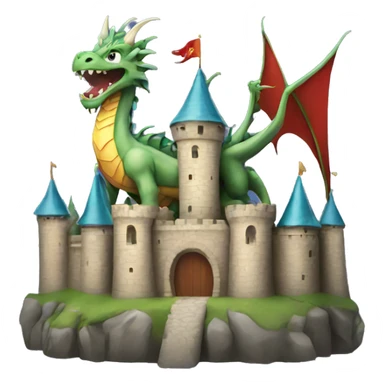 castle with a dragon sticker