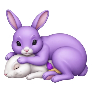 fullbody sleeping bunny  ios 16 very cute slay violet  sticker