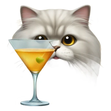 persian cat with a martini  sticker