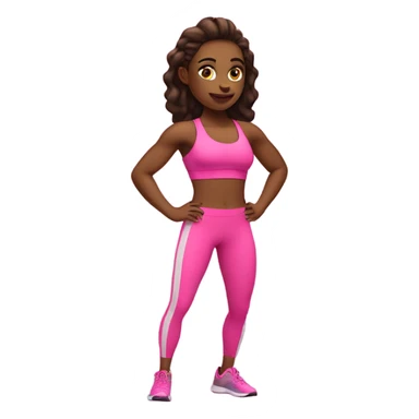 pink gym girl working o sticker