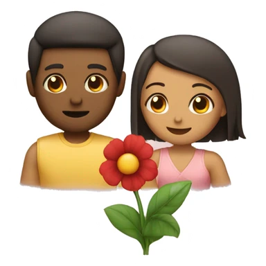 A men have a flower to his female friend  sticker