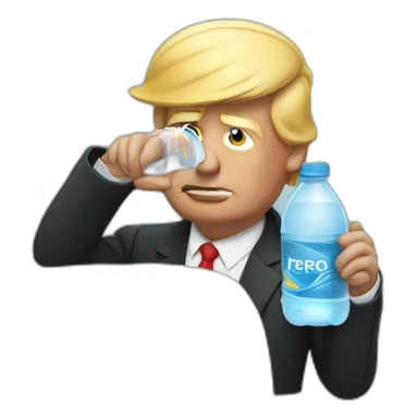 Donald trump who drink a bottle of water sticker