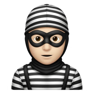 burglar with mask and black white clothes sticker