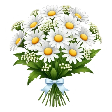 daisy and babies breath bouquet  sticker