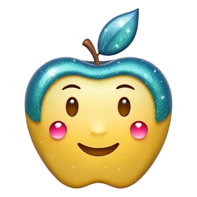 3D Apple-style emoji of fine, tiny glitter dust, sparkling brightly like magical dust. Small particles, glossy, smooth, soft shadows, white background.

 sticker