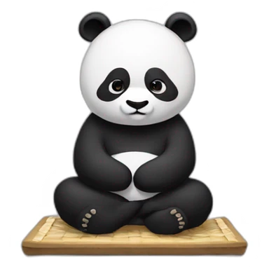 panda meditation sticker