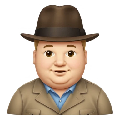 Fat guy tipping his fedora that’s in his head while smirking sticker