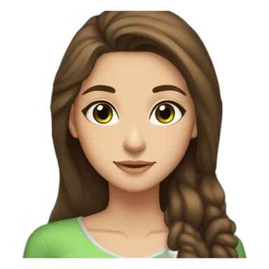 15 year old Iranian girl with brown hair, green eyes, not to skinny and not to chubby, beautiful and short sticker