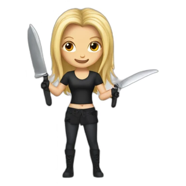 britney spears holding two knives sticker