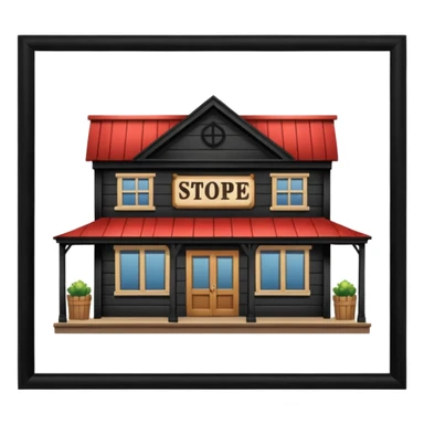 general store, classic small-town shop, wooden sign, inviting, simple sticker
