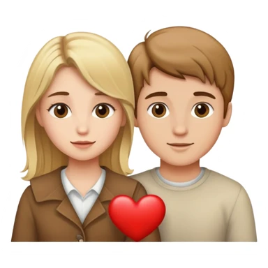 Brown hair boy and blonde girl in love sticker