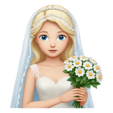 Blonde bride with blue eyes sticker