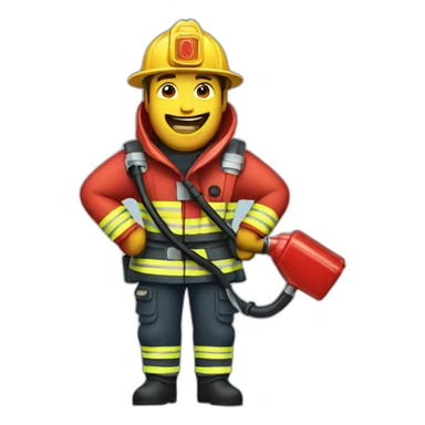Fireman with pump in the hands sticker