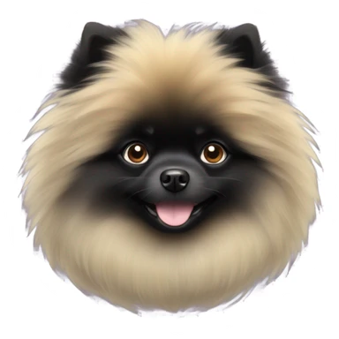 Black fluffy Pomeranian  sticker