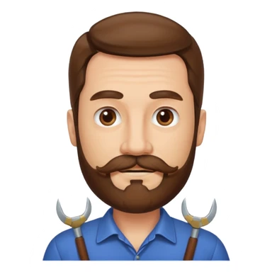 MID AGE MAN WITH LONG HAIR, MOUSTACH AND BEARD sticker