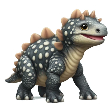 realistic ankylosaurus baby with a ball on the tail sticker