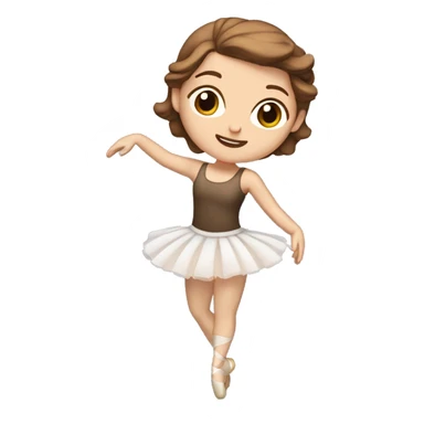 Thin white girl dancing ballet with brown hair  sticker