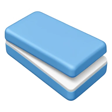 A single white eraser with blue wrap sticker