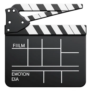 purest abstraction of film slate, two intersecting lines only, absolute minimal sticker