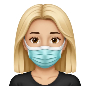 A woman with a face mask that only covers her face sticker