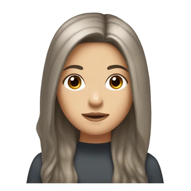 Dark haired , long hair, white girl with brown eyes sticker