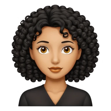 Mujer piel canela y pelo rizado sticker