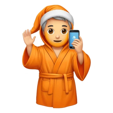a mobile Phone covered in a orange robe sticker
