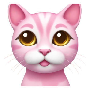 A cute pink cat kissy face sticker