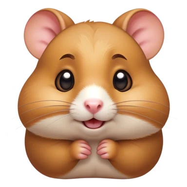 Cinematic Comical Brown Hamster Portrait Emoji, Head tilted dramatically with an exaggeratedly amused expression, featuring a striking rich brown coat with a playful shine, wide, expressive dark eyes filled with humorous disbelief, Simplified yet hilariously expressive features, highly detailed, glowing with a slightly sassy glow, high shine, dramatic yet playful, stylized with an air of cheeky mischief, bright and endearing, soft glowing outline, capturing the essence of a spirited and over-the-top hamster, so meme-worthy it feels like it could side-eye its way into internet fame instantly! sticker