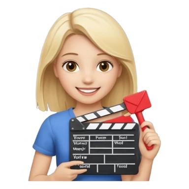 Blonde girl with clapboard sticker