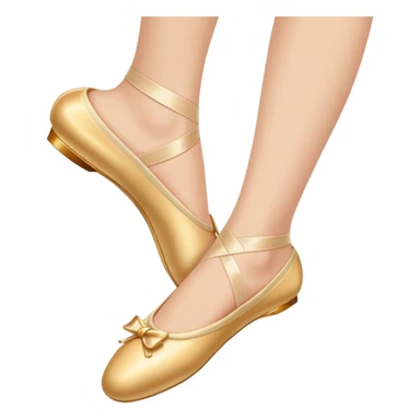 Elegant foot wearing golden ballet slipper sticker