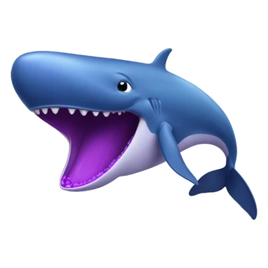 Blue whale purple, open mouth sticker