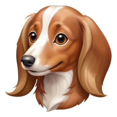 brown and whitelong hair dachshund  sticker