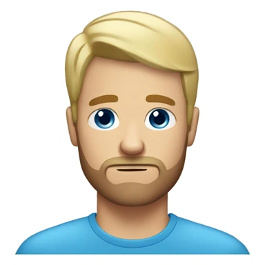 bored blonde man with short hair and short beard with blue eyes sticker