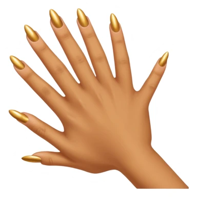 Tan skin hand with short gold nails sticker