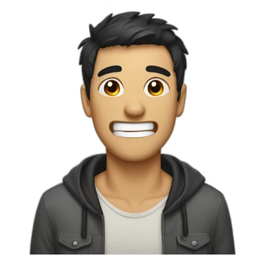 man crying with laughter, with short black hair sticker