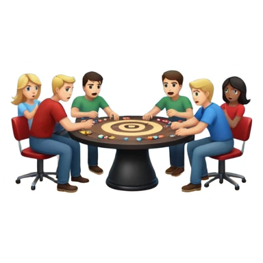 tornado carrying people at a game table sticker