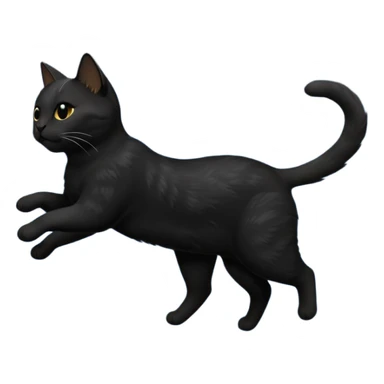 Cat fly on night sticker