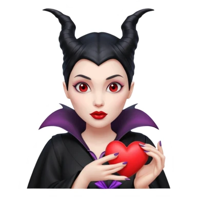 Maleficent blowing a heart sticker