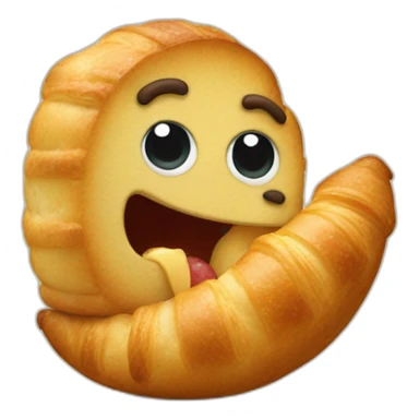 kermitt eating a croissant sticker