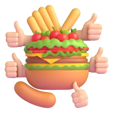 thumbs up around delicious food sticker