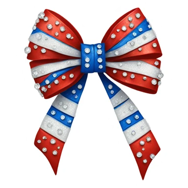 red blue and white bow with rhinestones  sticker