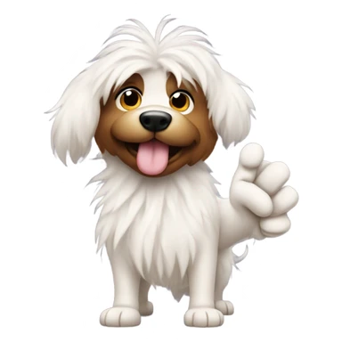 Wave dog mops with middle finger  sticker