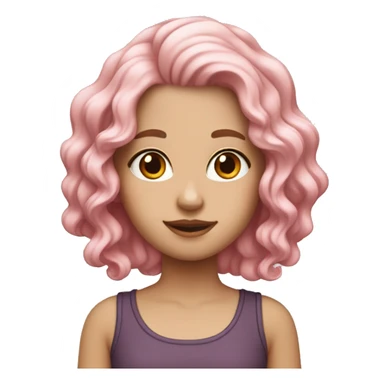 one white girl with wavy pink hair and brown eyes  sticker