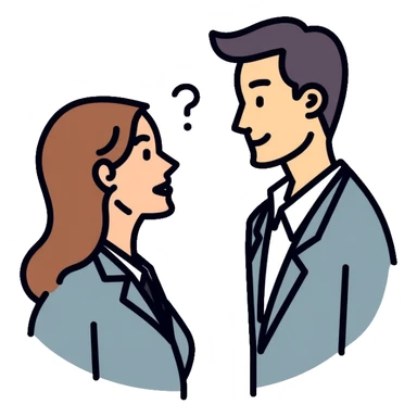business person talking with client sticker