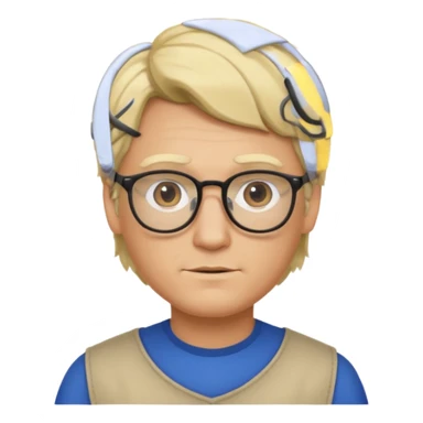 Man metis glasses blond hairs sticker