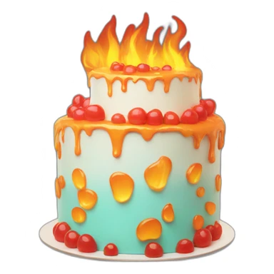 flaming cake sticker