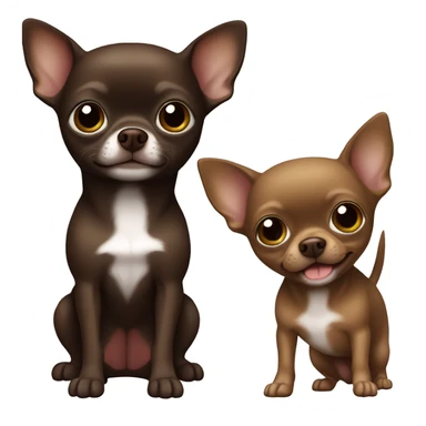 Dark brown Chihuahua and one half-down ear sticker