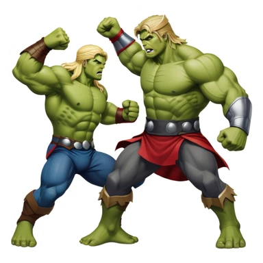 Hulk and Thor fighting each other sticker